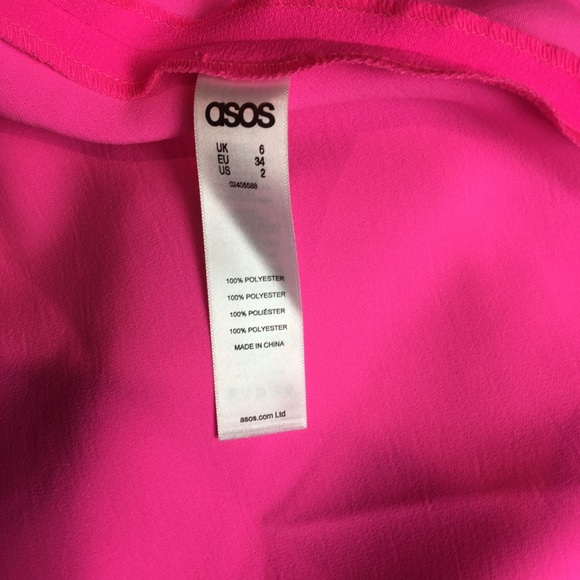 ASOS Petite Womens Dress Hot Pink Drop Waist Beachy Babydoll Strappy Sz 2P NWT - Picture 6 of 9